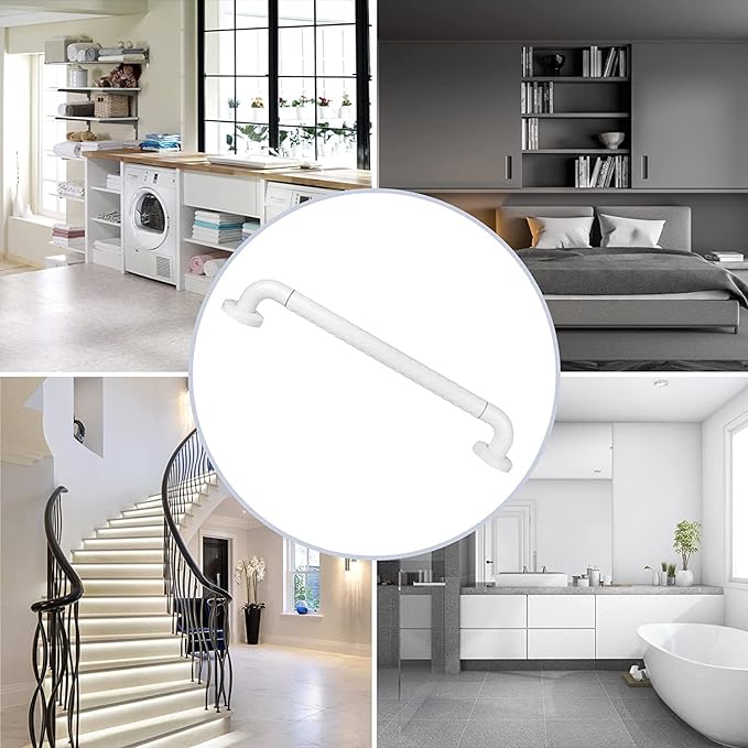 Bath Handrail 60cm Bathtub Handrail Toilet Handrail Bathroom Stand Assistant Drilling Required Anti-slip Fall Prevention Toilet Handle Luminous No Static Handle Load Capacity 330.7 lbs (150 kg) (Set of 2, 60 cm) - BeesActive Australia