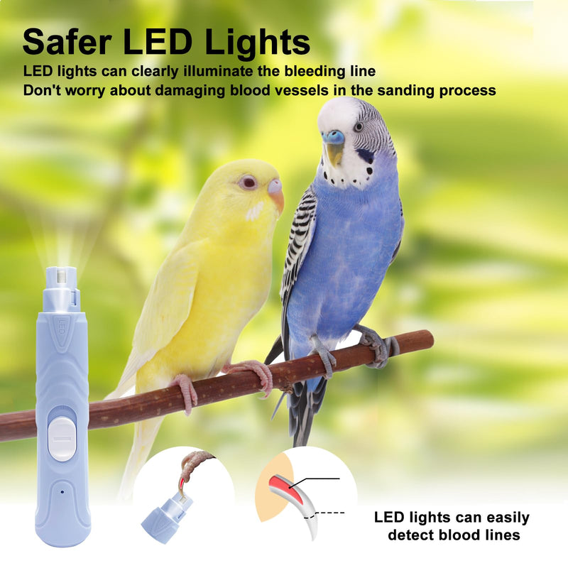 Bird Nail Grinder,Bird Beak Grinder,Silenced Bird Nail File with LED Lamp,Suitable for Budgerigars,Parakeets,Conure,Parakeets,Crested Myna,Lovebirds, Finches. - BeesActive Australia