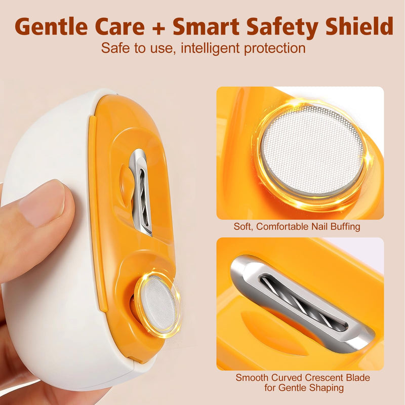 Electric Nail Clipper, 2 in 1 Nail Care Tool with Filing Function, Safe & Gentle Nail Trimmer with LED Light, Quiet and Effortless, Rechargeable for Adults & Seniors (White) Whrite - BeesActive Australia