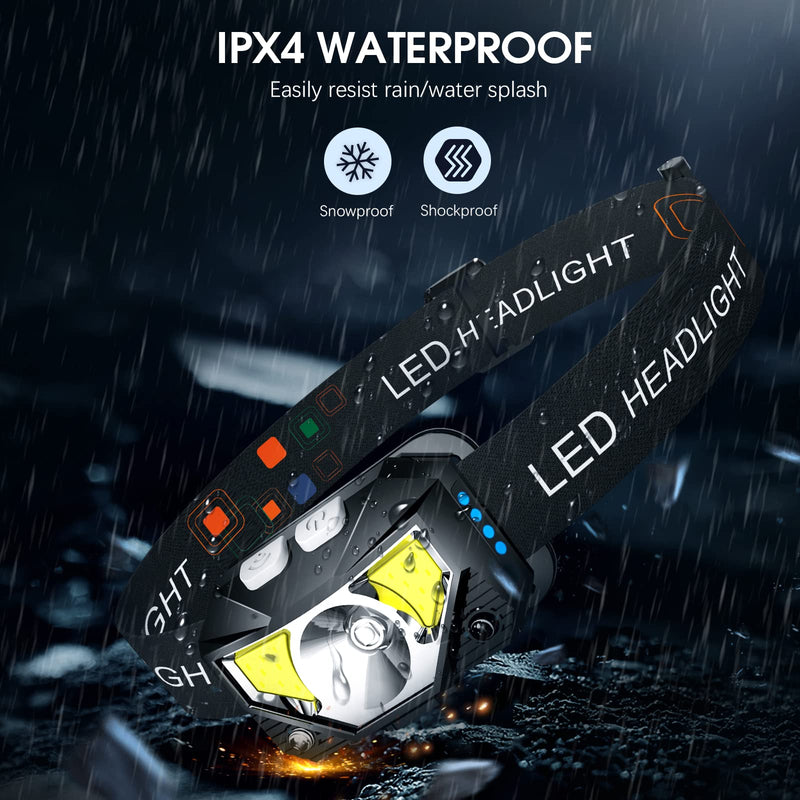 LHKNL TG-T069 1100 Lumen Rechargeable Headlamp Flashlight -6 Packs - BeesActive Australia