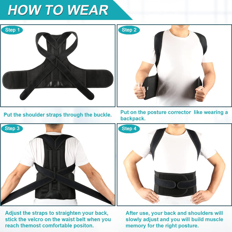 Back Brace Posture Corrector for Women and Men, Relief for Waist, Back and Shoulder Pain, Adjustable and Breathable, Improve Posture XXL(42"-48") XXL(42"-48")