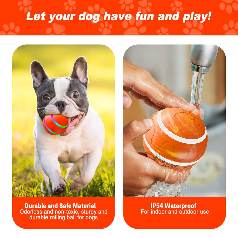 2024 New Upgrade Interactive Dog Ball Toy, Auto Active Rolling Ball for Dogs, Rechargeable Self Rolling Ball Dog Toy with 2 Modes, Motion Activated Remote Control Dog Toys for Dogs & Engaging Dog Gift WELL