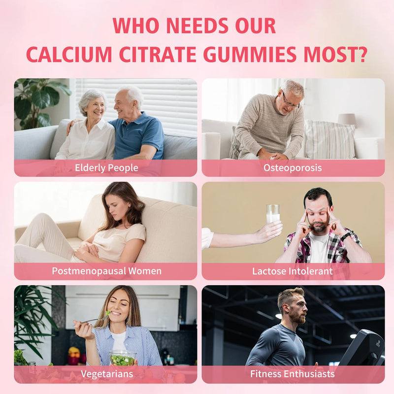 Calcium Citrate Gummies 1200 mg with Vitamin D3 & K2 for Women & Men, Calcium Gummies Sugar Free, Vegan, High Absorption, Easy to Digest for Bone, Muscle & Immune Support, Mixed Berry Flavor 60 Count (Pack of 1)