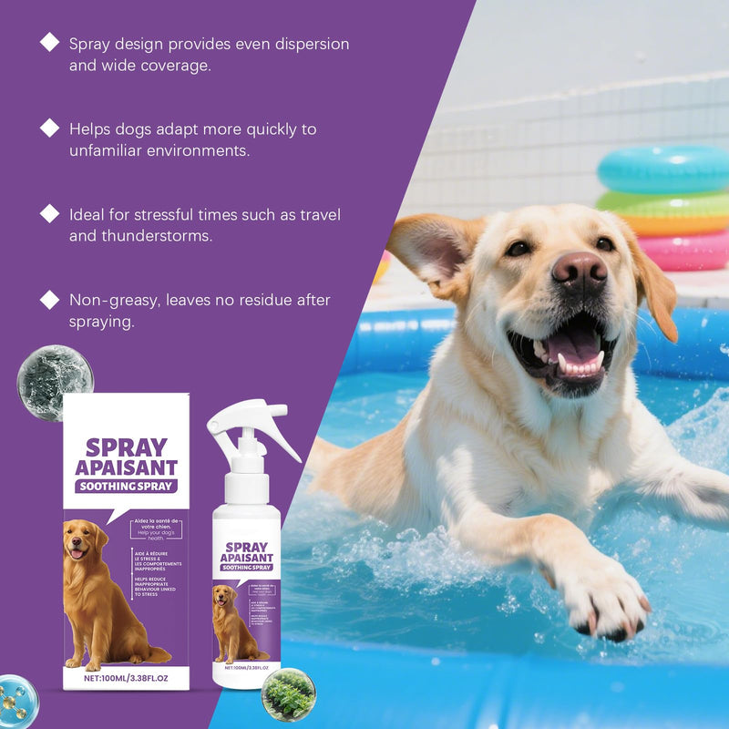 Pet Calming Spray for Dogs & Cats, Calms for Anxiety Helps Reduce Stress, Calming Diffuser for Use Around the House & Travelling, Soothing Spray for Blankets Carriers Pet Bedding, Gentle Formula 100ml