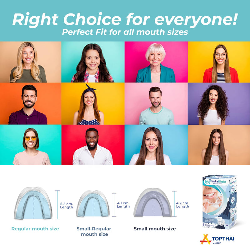 Dental Mouthguard for Bruxism, Teeth Grinding and Clenching, Pack of 6 in 3 Different Sizes Moldable, Trimmable Premium Quality Dental Night Guard for Teeth Grinding and Stops Bruxism - BeesActive Australia
