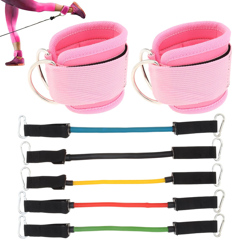Ankle Resistance Bands with Cuffs, Ankle Bands for Working Out, Ankle Resistance Band, 5 Resistance Levels Glutes Workout Equipment, Butt Exercise Equipment for Women Legs and Glutes