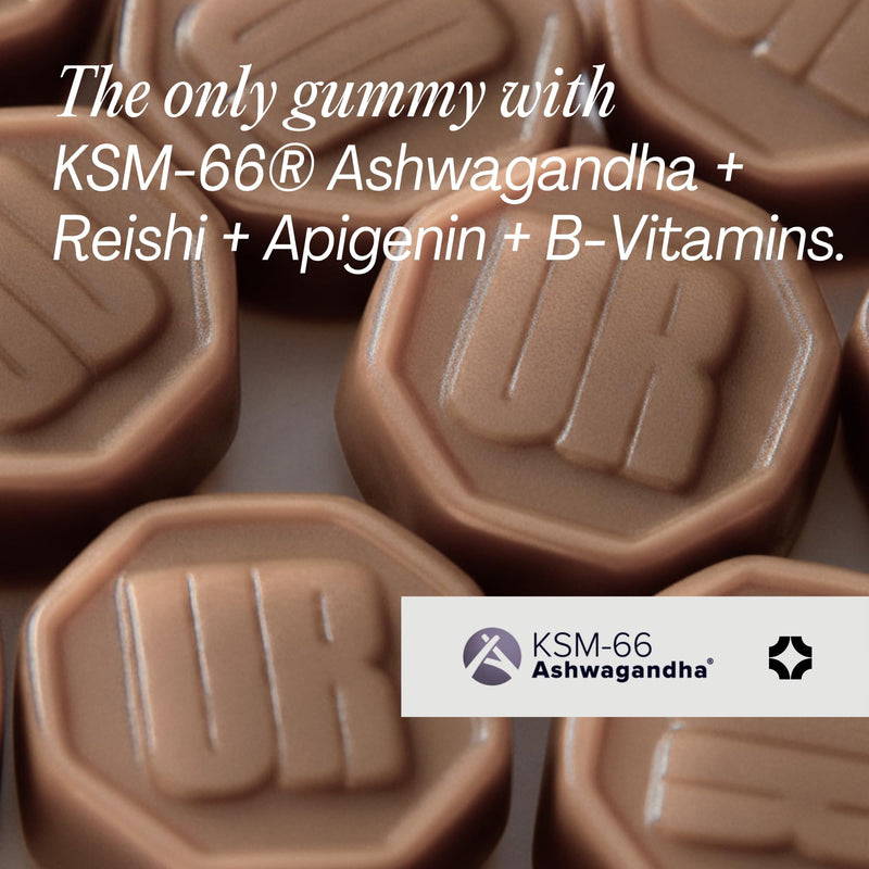 URVI® KSM-66 Ashwagandha Gummies – Cortisol Reducer with Apigenin, Reishi & Vitamin B6 – Stress Relief – Vegan, Gluten-Free – Blood Orange, 60 Chews 60 Count (Pack of 1)