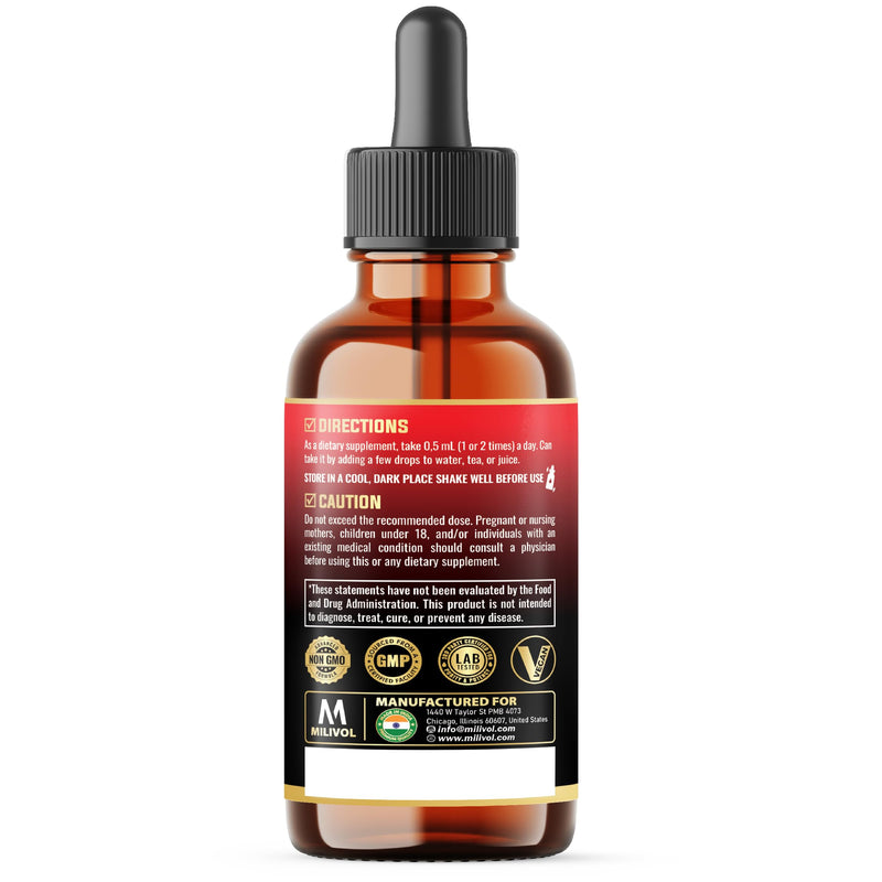 11in1 Beet Root Liquid Drops with Vitamin D3, Vitamin K2, Hawthorn Berry, Cayenne Pepper, Garlic, Hibiscus, Olive, Red Spinach, Green Tea, Ginseng - Digestion Support - 1 Fl Oz - 60 Day Supply
