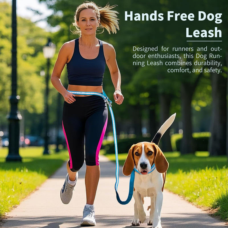 Hands Free Dog Leash, 4.25FT - 9FT Multifunctional Crossbody Waist Leash for Dogs Walking Reflective Running Dog Leashs for Medium and Large Dogs Walking,Jogging,Running,Training (Blue) Blue - BeesActive Australia