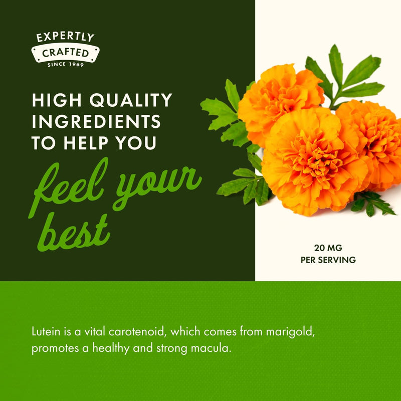 Swanson Lutein Eye Health Supplement, 20 mg, 120 Softgels | Sourced from Marigold Flowers, Promotes a Healthy Retina and Macula and Helps Fight Eye Fatigue and Eye Strain 120 Count (Pack of 1)