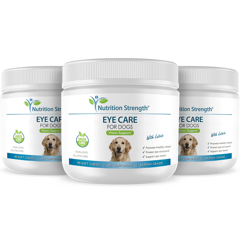 Eye Care for Dogs Daily Vision Supplement with Lutein, Zeaxanthin, Astaxanthin, CoQ10, Bilberry Antioxidants, Vitamin C, Vitamin E Support for Dog Eye Problems, 90 Soft Chews - BeesActive Australia