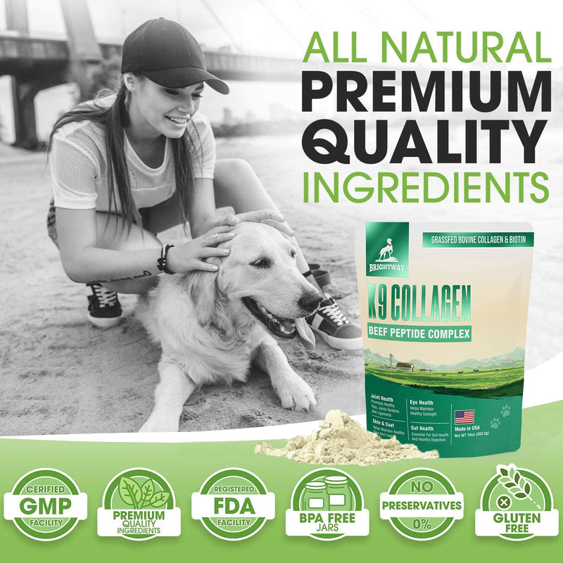 K9 Collagen PEPTIDE Complex W/BIOTIN - Hip & Joint Supplement for Dogs- Supports Healthy Joints, Skin & Coat – Helps in Recovery & Repair– 3+ Months Supply - Over 114 Servings! - PawsPlanet Australia