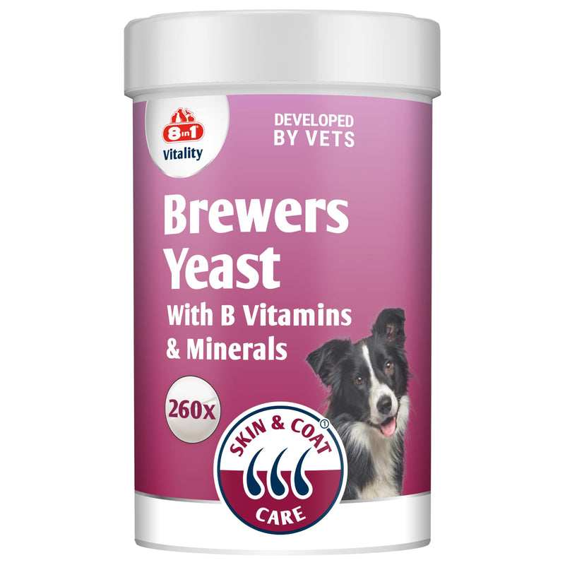 Brewer's Yeast Dog Nutritional Supplement - Skin and Coat Care - 260 tablets - rich in B-complex vitamins, with minerals and omega-3