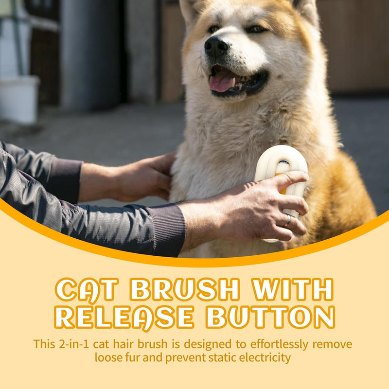 Spritz Defur Comb for Cats, New 3-in-1 Cat Steam Brush for Massaging and Cleaning Shedding Pets, Comb for Long and Short Hair Cats and Dogs Grooming Tool (Coffee) Coffee - BeesActive Australia