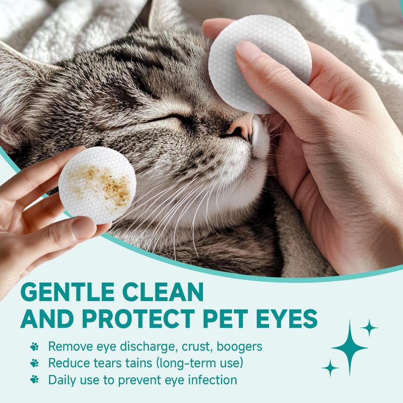 Pet Eyes Wipes for Dogs & Cats, Gentle Remove Tear Stain, Eye Debris, Discharge, Mucus Secretions Grooming Deodorizing Wipes, Non-irritating Ingredients with Aloe & Coconut Oil -150pcs - BeesActive Australia
