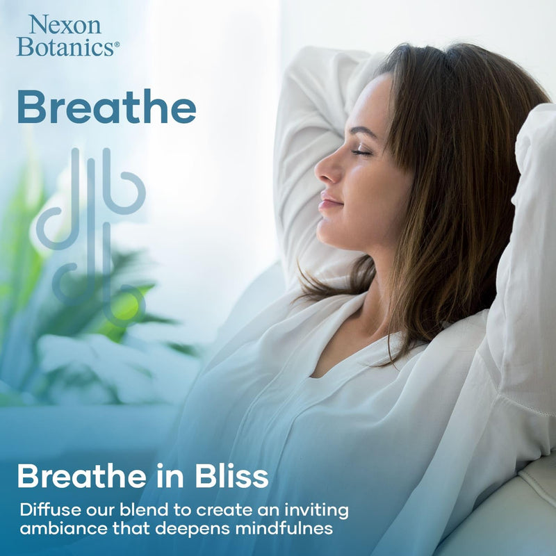 Breathe Essential Oil Blend 30 ml - Breath Sinus Relief with Menthol Oils - for Humidifiers, Diffusers, and Aromatherapy - Nexon Botanics Breathe 1 Fl Oz (Pack of 1)