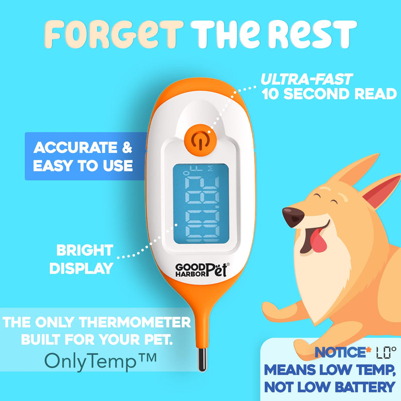GoodHarborPet-OnlyTemp Ultra-Fast 10s Read, IP55 water resistant - Precision Rectal Thermometer for Pets - BeesActive Australia