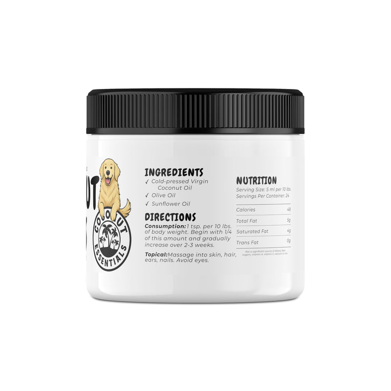 Coconut Essentials Coconut Paws - Dog Skin and Coat, Itching Relief, Hot Spot Treatment, Hair Loss, Cracked Paws, Elbows, Dry Nose | w/Organic Coconut Oil, Olive & Sunflower Oils | Vet Recommended 4oz