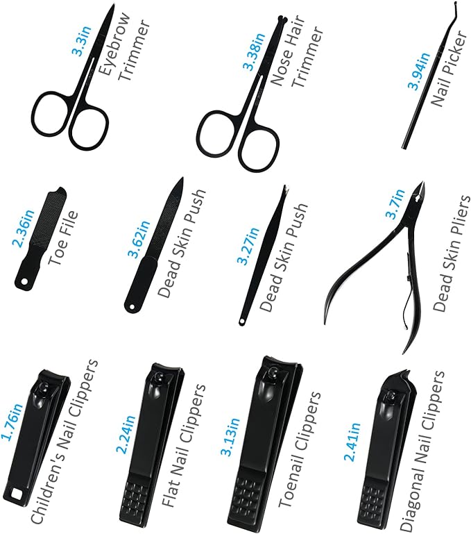 Manicure Set Professional Nail Clipper Kit - 26 Piece Stainless Steel Manicure Kit Nail Care Tools with Luxury Travel Case - BeesActive Australia