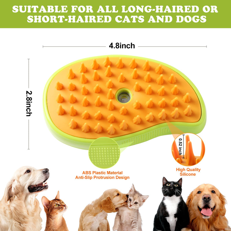 Cat Hair Steam Brush for Shedding, Cloud Care Cat Brush, Water Brush for Dogs Spa, Spritz Defur Comb, Steamy Pet Brush, Steaming Brush Steamer, Cepillo de Vapor para Gatos Perro, Spray Comb Mist Brush Green - BeesActive Australia