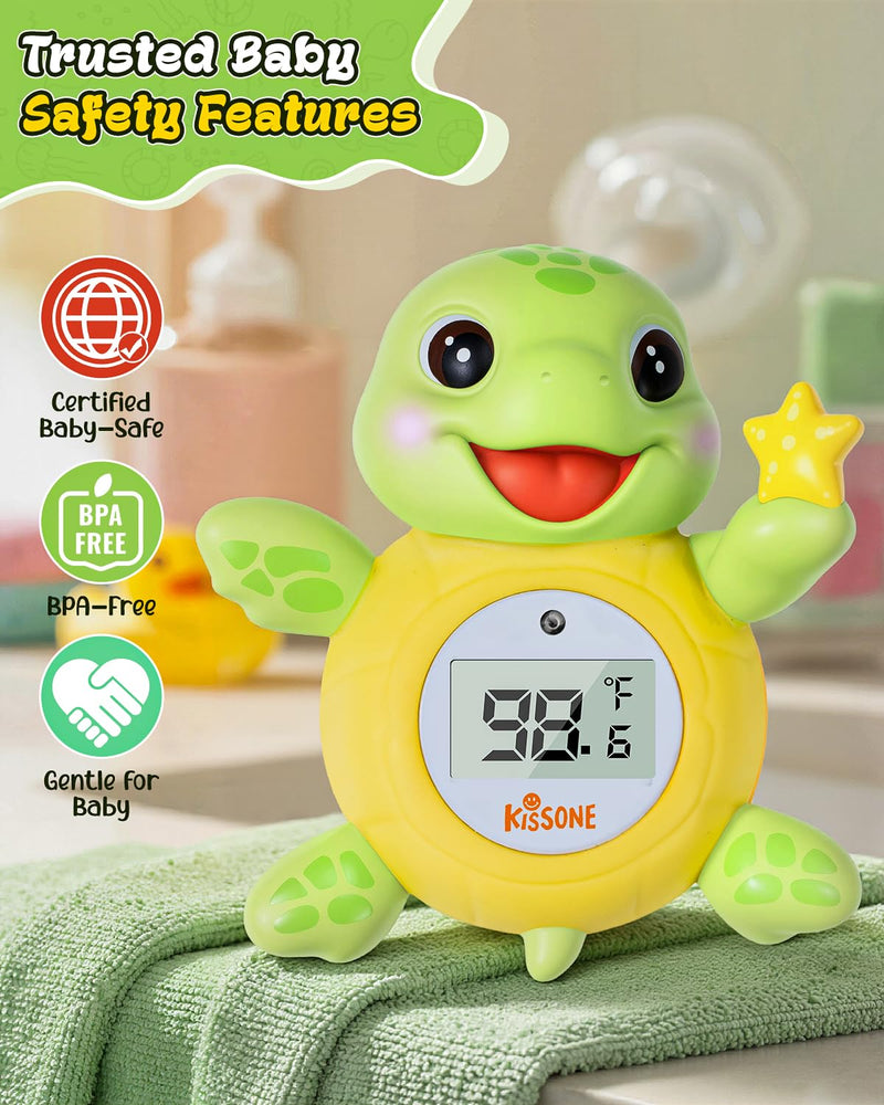 Baby Bath Thermometer, Digital Water Temperature Monitor for Newborns & Toddlers, Accurate Temperature Readings, BPA-Free, °F/°C, Floating Turtle Toy with Bath Water Safety