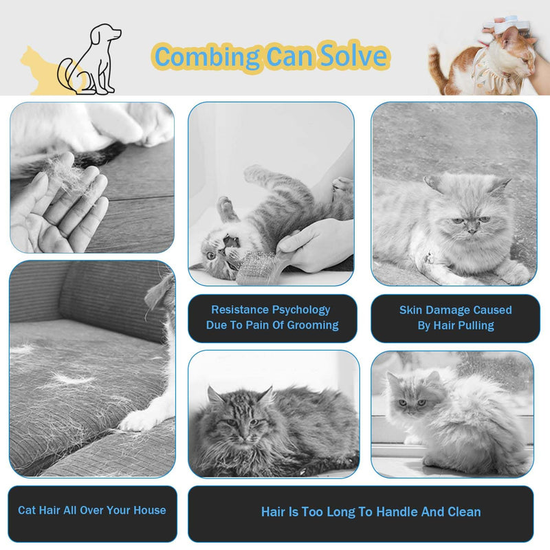 Cat Brush with Air Cushion Massager,Cat Hair Brush Airbag Massage Comb,For Dog/Cat Care Hair Long And Short Hair Brushes,Dog/Cat Hair Brushes Grey - BeesActive Australia