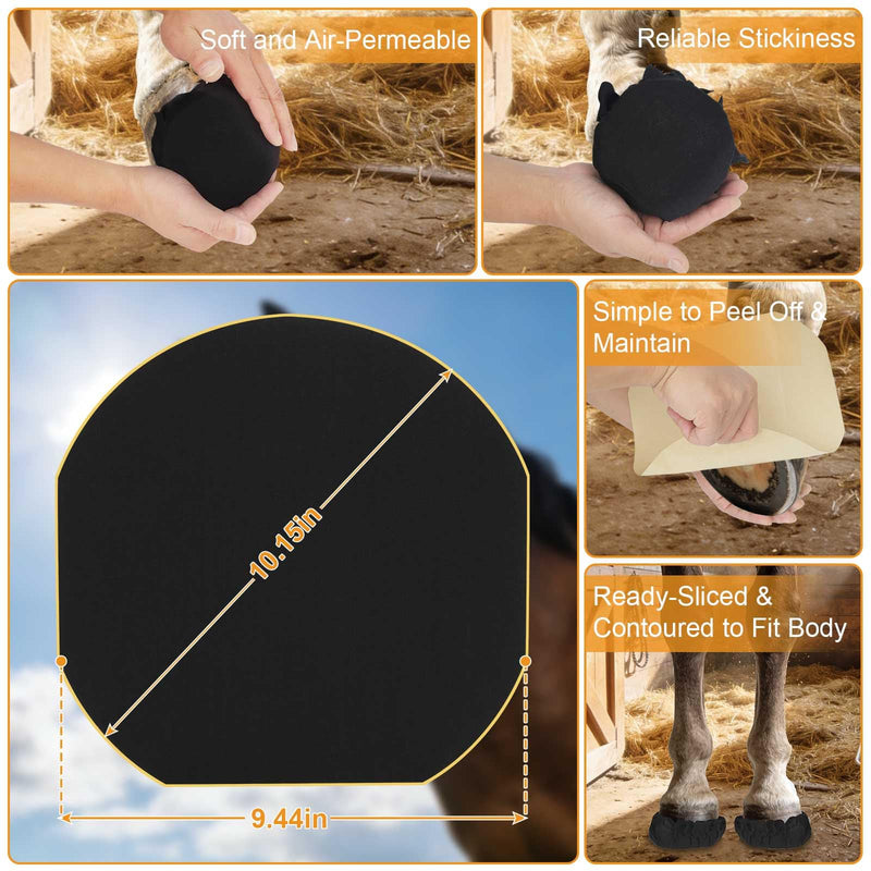 Ecliptica 12 Pack Horse Hoof Tape, Hoof Abscess Pads Wrap for Horse, Breathable Hoof Tape Hoof Packing for Hoof Laminitis Abscess Relief & Wound Management Additional Protection for Horse Hoove 12 Pcs Horse Hoof Tape