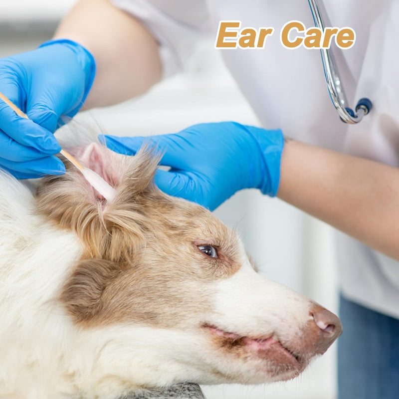 200Pcs Dog Cotton Buds Ear Cleaning Swabs, Dog Ear Budss Large 15CM Extra Large Cotton Buds for Pet Cleaning Disposable Cat Ears Cottons Swabs Sticks Dogs Earbuds(200Pcs)