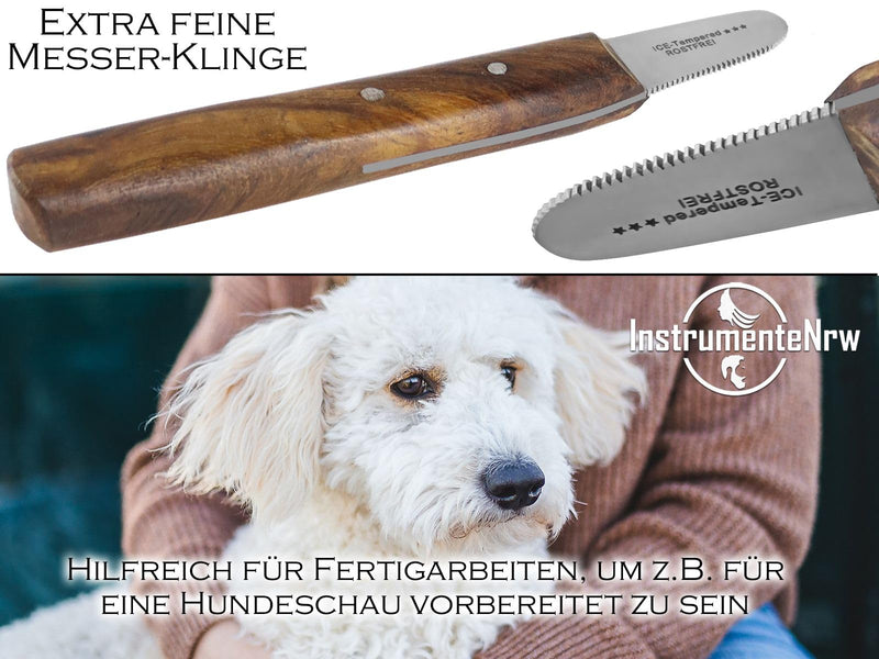 Trimming knife for the ears of dogs and cats with very fine teeth. For erect ears, head, paws, fur care. Small version fur knife dog scissors knife comb - BeesActive Australia
