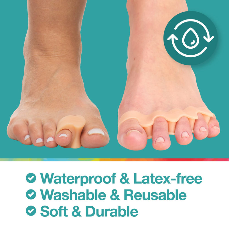 ZenToes Bunion Straighteners and Toe Separators Foot Pain Relief Bundle (Beige)