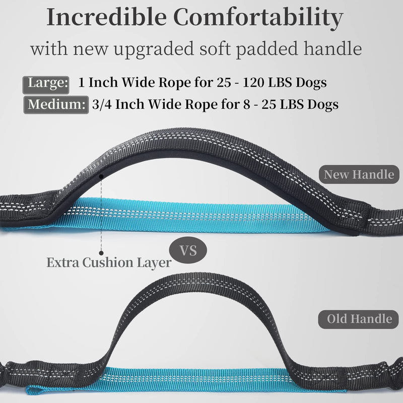 iYoShop Hands Free Dog Leash with Zipper Pouch, Dual Padded Handles and Durable Bungee for Walking, Jogging and Running Your Dog (Large, 25-120 lbs, Black) Large - BeesActive Australia