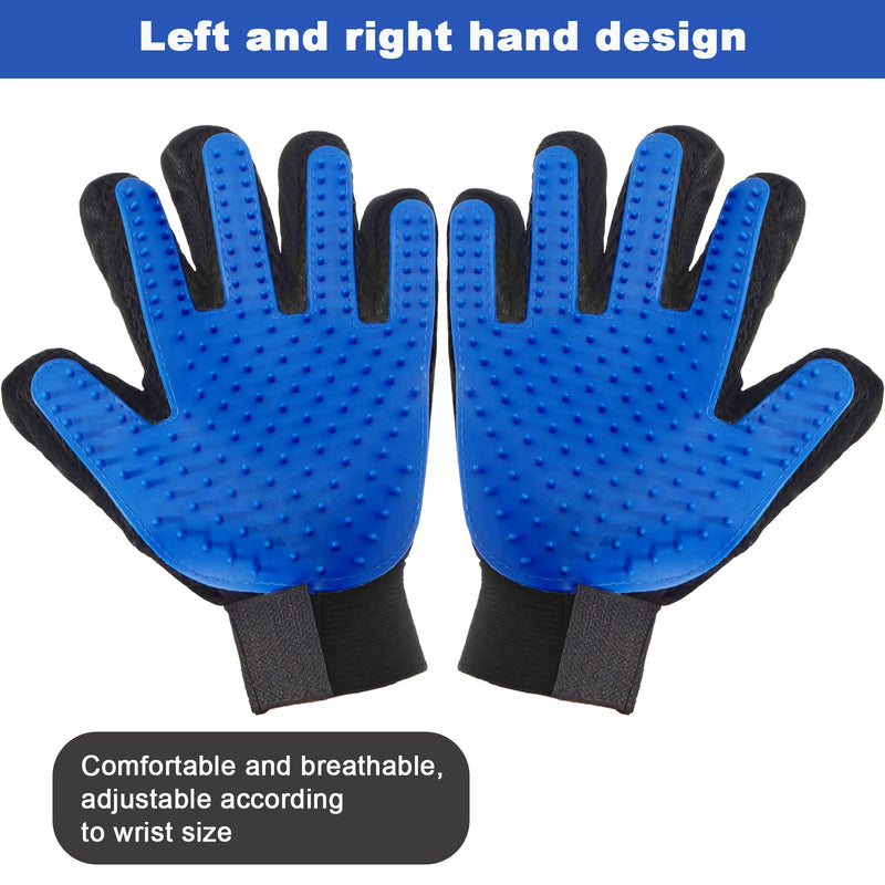Cat Gloves for Grooming, Pet Grooming Gloves for Removing Floating Hair, Grooming Gloves for Dogs, Five Finger Hair Rubbing Gloves for Cat and Dog Massage and Bathing-1Pair - BeesActive Australia