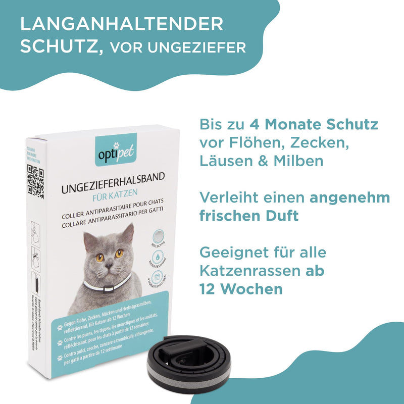 OptiPet x1 pest collar for cats | 4 months protection against fleas, ticks, mosquitoes, mites - reflective, for cats from 12 weeks | Flea collar cat/tick collar for tick protection cat 1 piece - BeesActive Australia