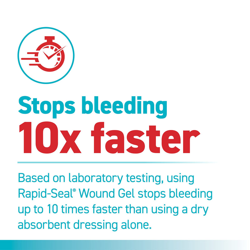 Rapid-Seal Wound Gel (5 Tubes) | Stops Bleeding in Seconds, Ideal for Cuts, Scrapes and Razor Nicks for Emergency First Aid Supplies 5 Tubes (0.5 Fl Oz Each)