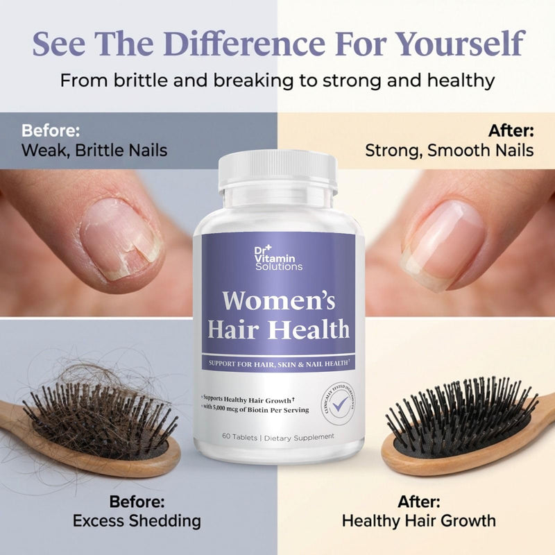 Hair Skin and Nails Vitamins for Women, Hair Growth, Biotin 5000 mcg