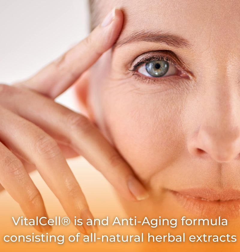 Vital Cell Natural Anti-Aging Supplement for Men and Women, Supporting Circulation and Healthy Organ Function (180 Vegetarian Capsules)