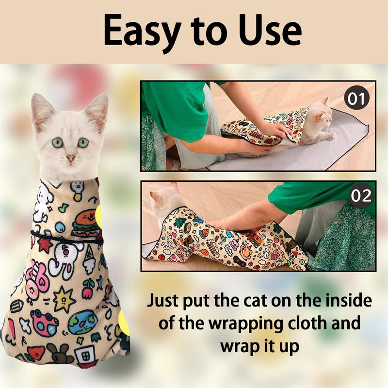 STFALI Cat Claw Scissors, Cat Claw Cutter, Claw Scissors for Dogs, for Grooming, Cat Control Mat, Self-Adhesive, Multifunctional Pet Tool, Cat Grooming Cloth (55 * 55cm) - BeesActive Australia