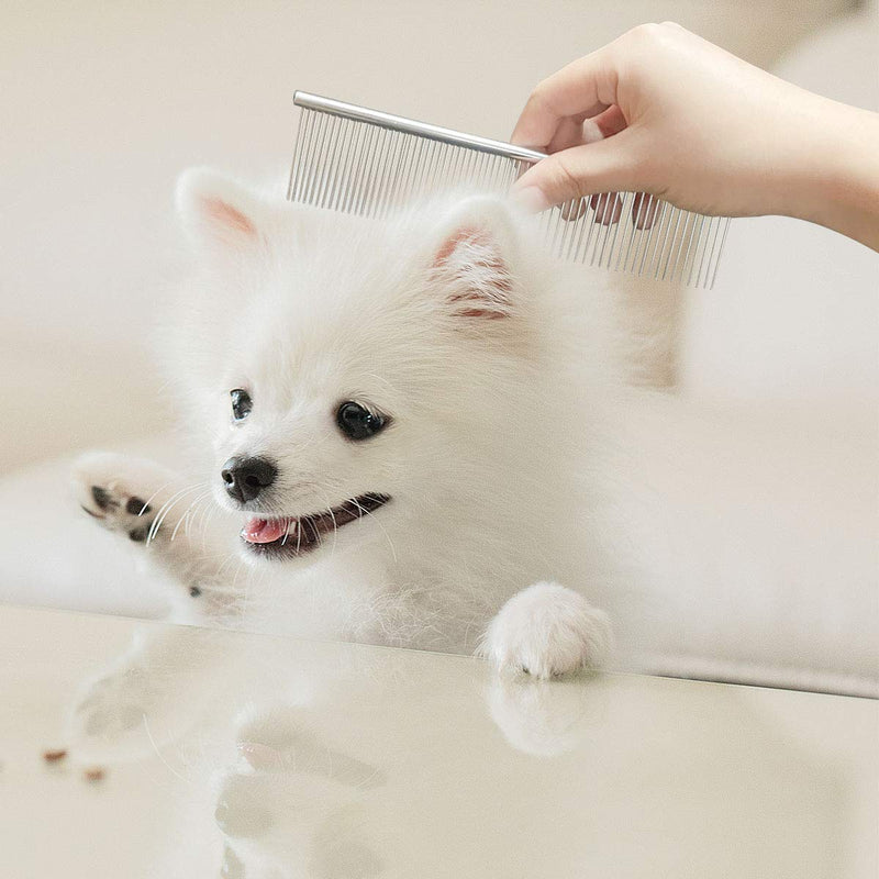 Stainless Steel Pet Grooming Comb with Rounded Ends - Professional Tool for Long and Short-Haired Dogs, Cats and Greyhounds - BeesActive Australia