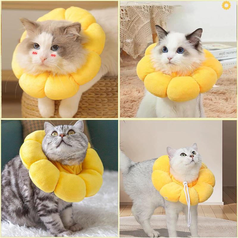 ElevaPulse Sunflower Neck Brace Cat, Adjustable Cat Neck Brace, Cat Neck Brace, Neck Brace for Cats, Cat Neck Collar, for Cats of Small Dogs After Surgery and Injuries (M) - BeesActive Australia