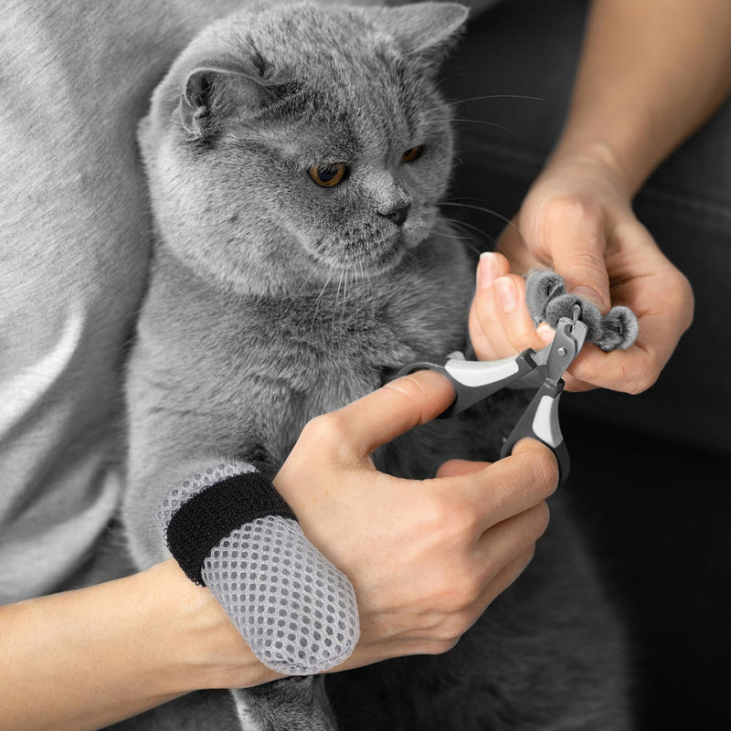 Hemobllo Claw Covers for Cats, Scratch Protection for Cats, Breathable Mesh Cat Paw Covers, Cat Claw Covers, Caps for Cat Syringe, Grooming, Pack of 4, 10 x 9 x 0.5 cm, Grey - BeesActive Australia