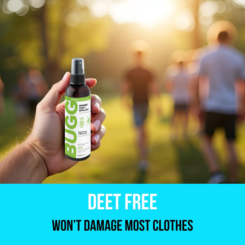 BUGGINS Original - Insect Repellent - Gnats & Mosquitoes, DEET Free, Non-Greasy - 4 oz Pump Spray Bottle 4 Ounce (Pack of 1)