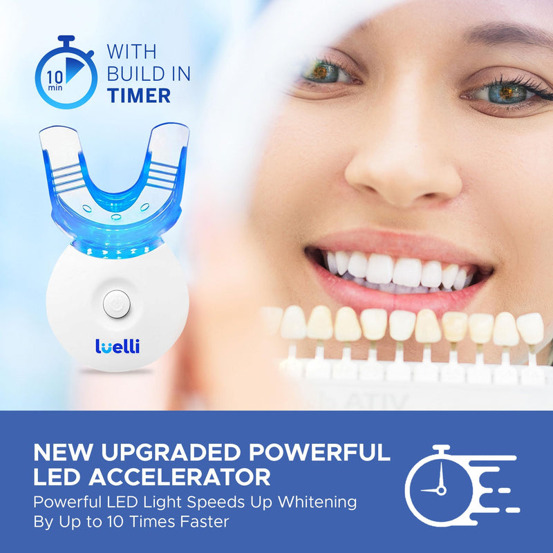 Luelli Teeth Whitening LED Kit for Sensitive Teeth: Easy Stain Remover with peroxide Gel - 10 Mins Daily Treatment for Adult Teenagers Unflavor - BeesActive Australia