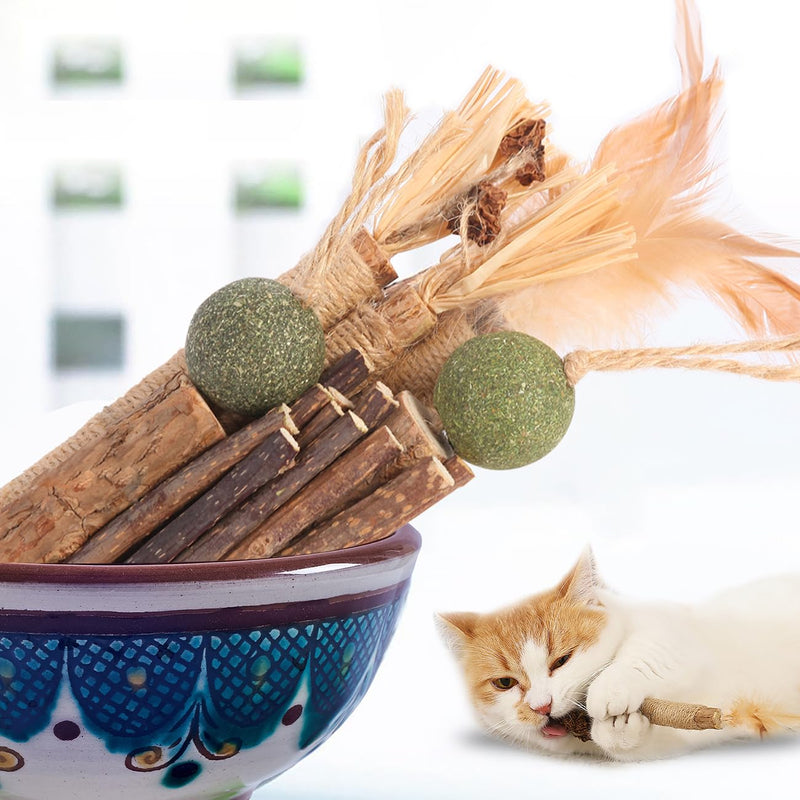 Cat Toys Cat Chew Toys, Silvervine Sticks Catnip Rope Toys for Cats Teeth Cleaning, Kitten Dental Care, Kitty Toys for Indoor Cats Increase Appetite,Enhances Oral & Dental Health (21 Pack) 21 Pack - BeesActive Australia