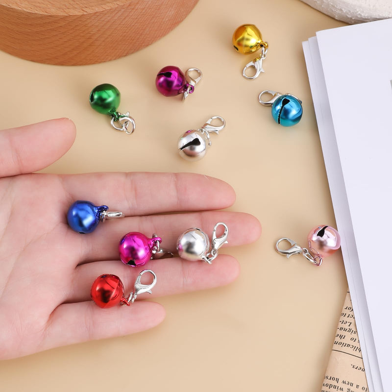 10 Pcs Cat Collar Bells, Colourful Bells with Clasps, Jingle Bells for Cat Collar, Pet Collar Bell Accessories, Dog Collar Bell Charms, 1.4cm Bells for DIY Crafts Decoration - BeesActive Australia