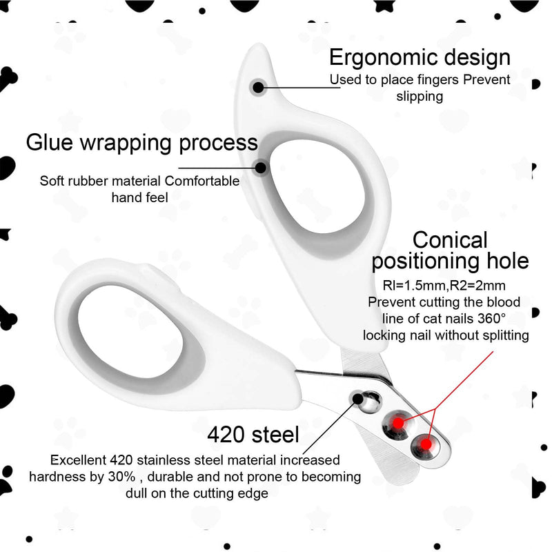 Dimeho Claw Scissors Cat Nail Clippers for Cats Safety Cat Claw Clippers with Protection Safety Protection Pet Nail Clippers Professional Paw Trimmer Set for Dogs Rabbits Ferrets - BeesActive Australia