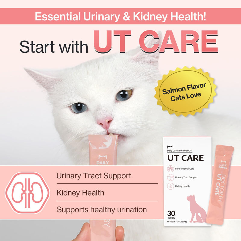 Doctor By UT Care Cat UTI Kidney Support Urinary Supplement Cranberry Treatment for Cats Renal Health with Pacran, Quercetin, Taurine lickable Formula Individually Packaged (1 Pack) 1 Pack