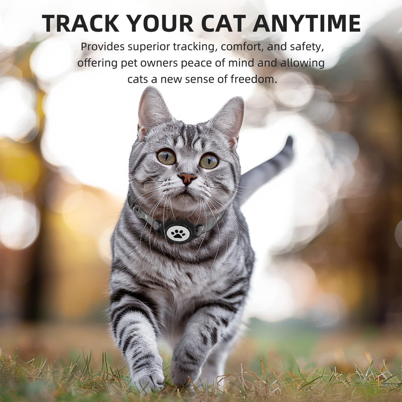 Waterproof Airtag Cat Collar, Reflective Cat Airtag Collar with Bell, Breakaway Cat collar AirTag Holder, Lightweight Kitten Collar for Apple Air tag, Cat GPS Collars for Girl Boy Cats, Kitten (Black) Black - BeesActive Australia