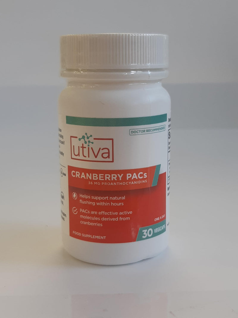 Szio+ Utiva Cranberry PACs – Clinically Studied Ingredients 36mg PACs Extract - UTI Prevention for Women - Urinary Tract Health – Cranberry Supplement Pills for Bladder Health, 30 Vegi Capsules 30 Count (Pack of 1) - BeesActive Australia
