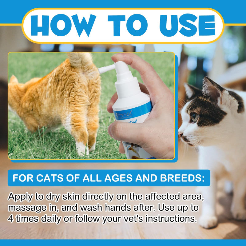 Anal Gland Spray for Cats, Pain Relieving & Anti-Itch Formula, Enriched with Aloe Vera, Comfort and Preventing Irritation, Anal Gland Support Spray for Cats, Pain Relieving Safe for All Cats