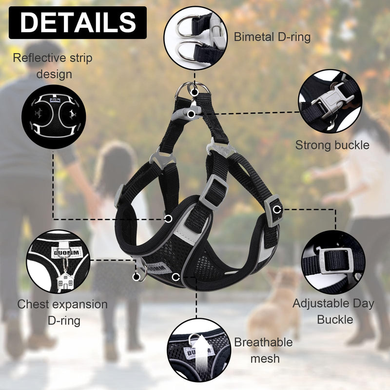 RAFIYU Anti-Pull Dog Harness Small Medium Dogs, Breathable Harness Dog Harness Luminous, Puppy Harness Luminous Harness for Dogs, Safety Harness Dog Chest Harness (M) M - BeesActive Australia